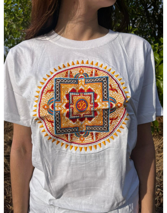 Tričko Mandala Om - biele 44