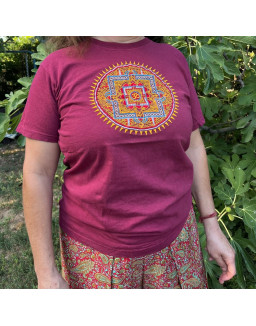 Tričko Mandala Om - bordové 48