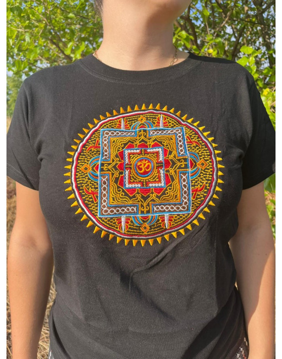 Tričko Mandala Om - čierne 38