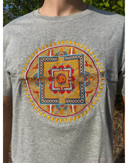 Tričko Mandala Om - sivé 44