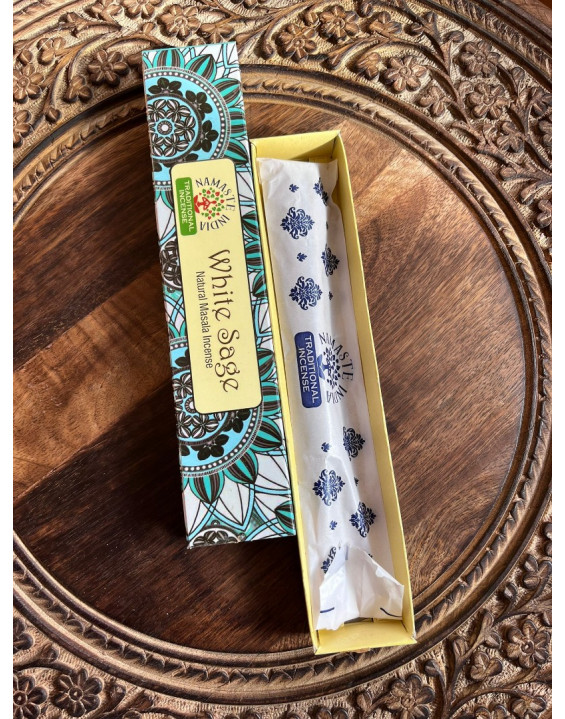 Vonné tyčinky Namaste India – WHITE SAGE (biela šalvia)