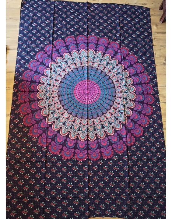 Plachta MANDALA fialová farebná – stredná 130×200 cm 