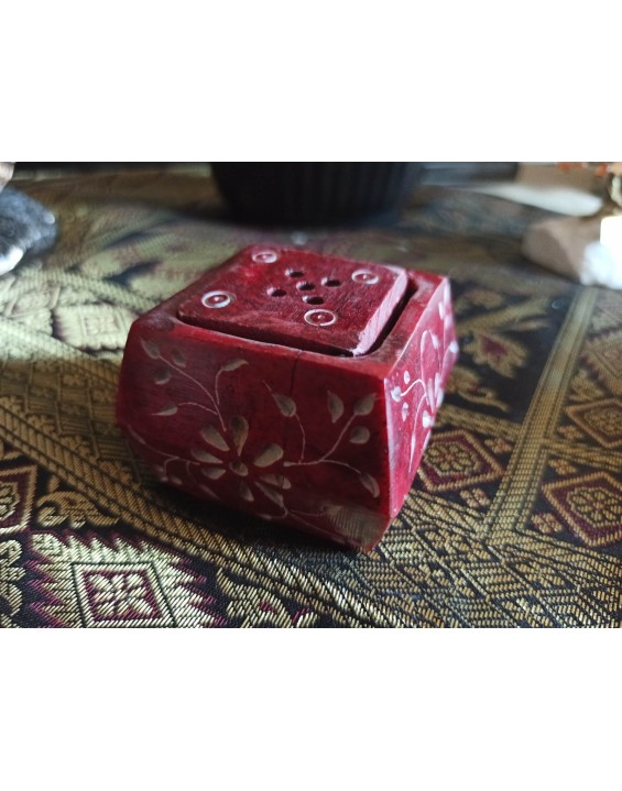 Kamenný stojan na vonné tyčinky – červený (005)