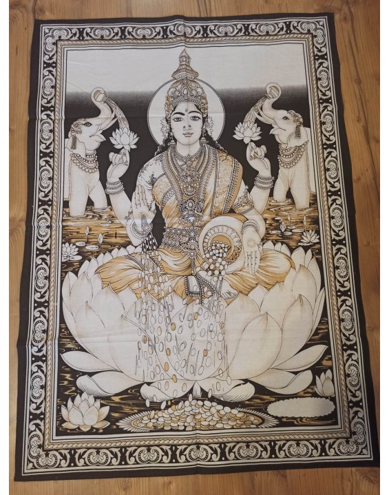 Plachta LAKSHMI čierno bielo zlatá – mini 71 x 102 cm