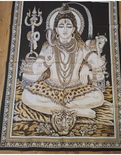 Plachta SHIVA čierno bielo zlatý – mini 71 x 102 cm