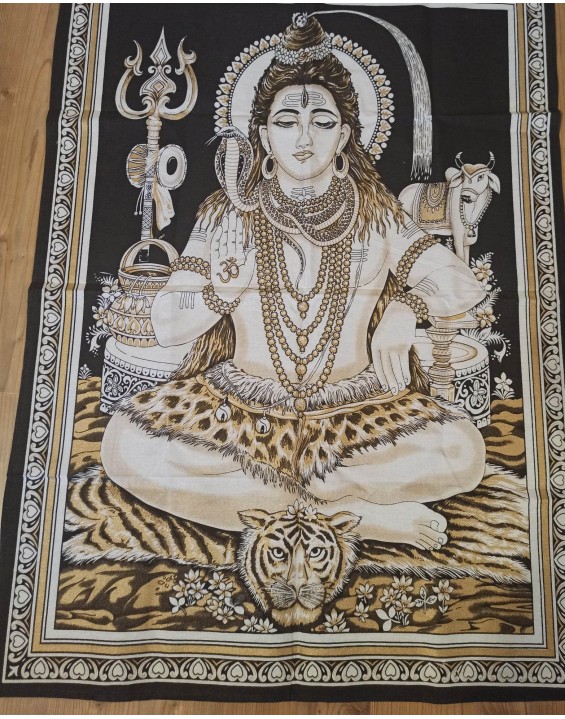 Plachta SHIVA čierno bielo zlatý – mini 71 x 102 cm